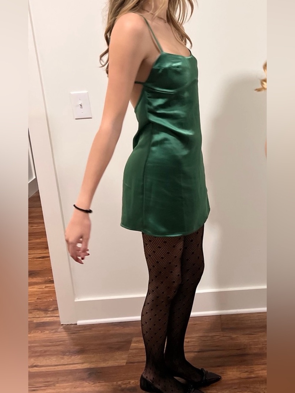 PacSun Emerald Satin Slip Dress